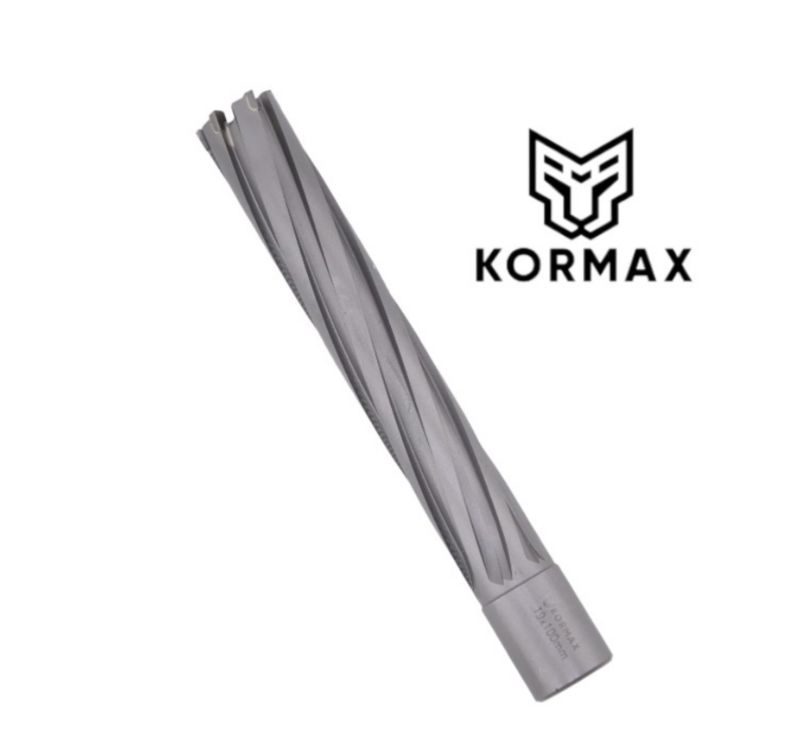 Frez trepanacyjny do metalu z węglika spiekanego  Kormax 18x100mm z uchwytem Weldon (TCTAC18100) - 1 szt.