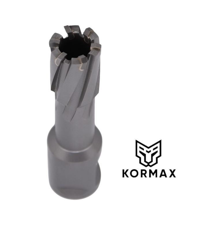 Frez trepanacyjny do metalu z węglika spiekanego Kormax 18x35mm z uchwytem Weldon (TCTAC1835) - 1 szt.