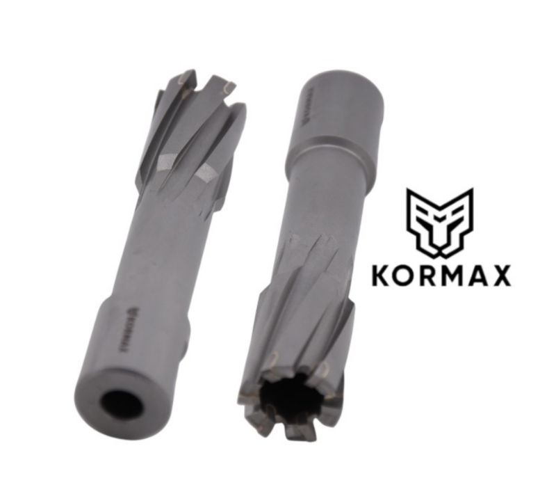 Frez trepanacyjny do metalu z węglika spiekanego Kormax 19x50mm z uchwytem Weldon  - 1 szt.