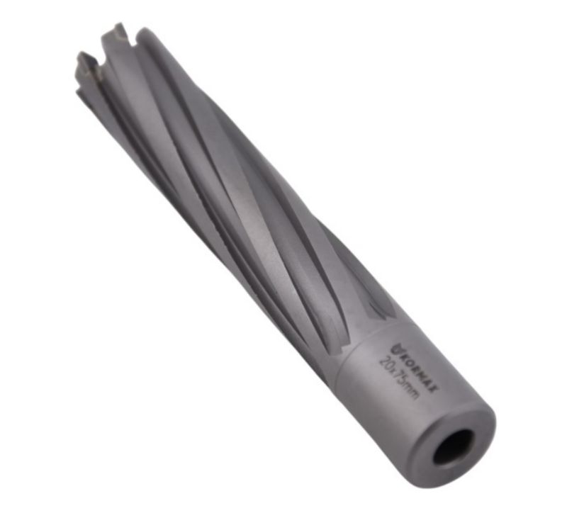 Frez trepanacyjny do metalu z węglika spiekanego Kormax 20x75mm z uchwytem Weldon (TCTAC2075) 1 szt.