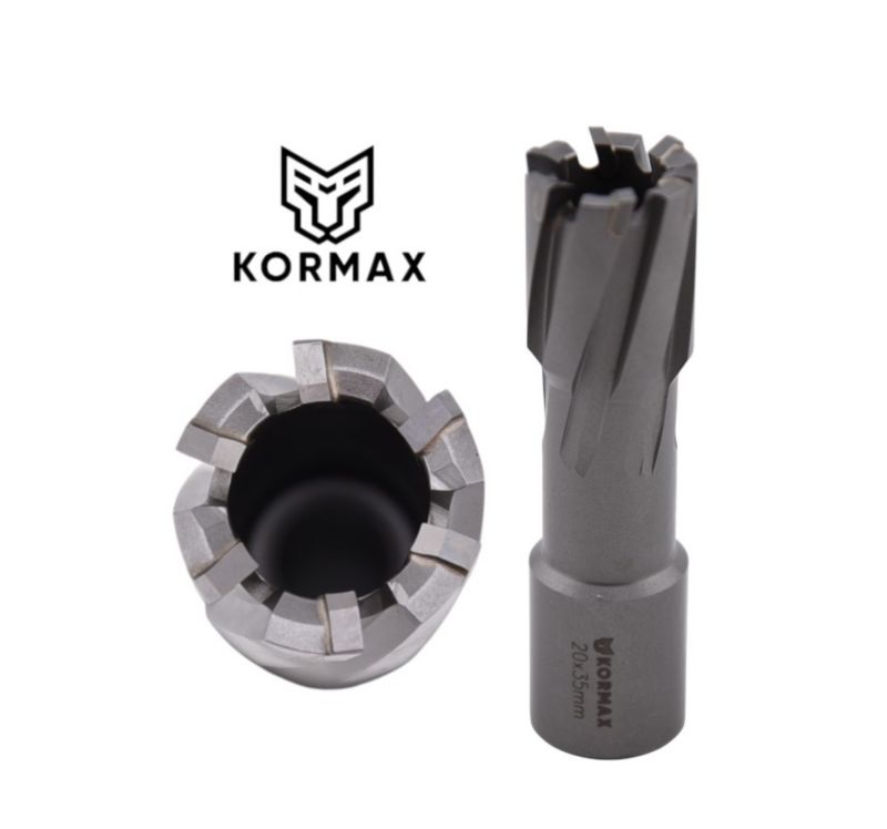 Frez trepanacyjny do metalu z węglika spiekanego Kormax  21x35mm z uchwytem Weldon (TCTAC2135) - 1 szt.