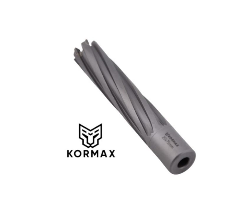 Frez trepanacyjny do metalu z węglika spiekanego Kormax 21x75mm z uchwytem Weldon (TCTAC2175) - 1 szt.
