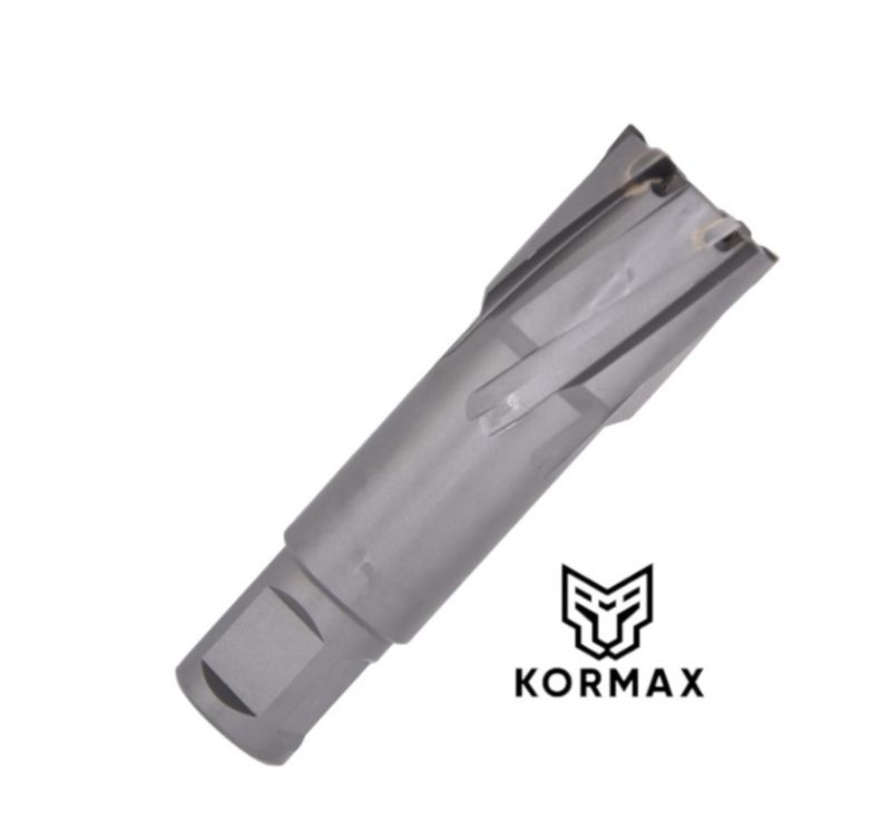 Frez trepanacyjny do metalu z węglika spiekanego Kormax 22x50mm z uchwytem Weldon  - 1 szt.