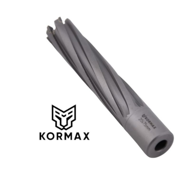 Frez trepanacyjny do metalu z węglika spiekanego Kormax 22x75mm z uchwytem Weldon (TCTAC2275) - 1 szt.