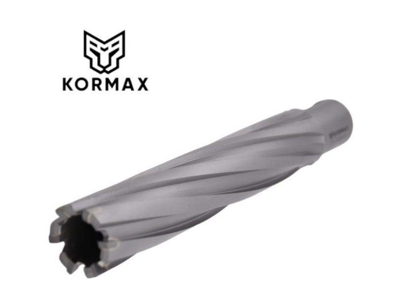 Frez trepanacyjny do metalu z węglika spiekanego Kormax 23x100mm z uchwytem Weldon (TCTAC23100) - 1 szt.