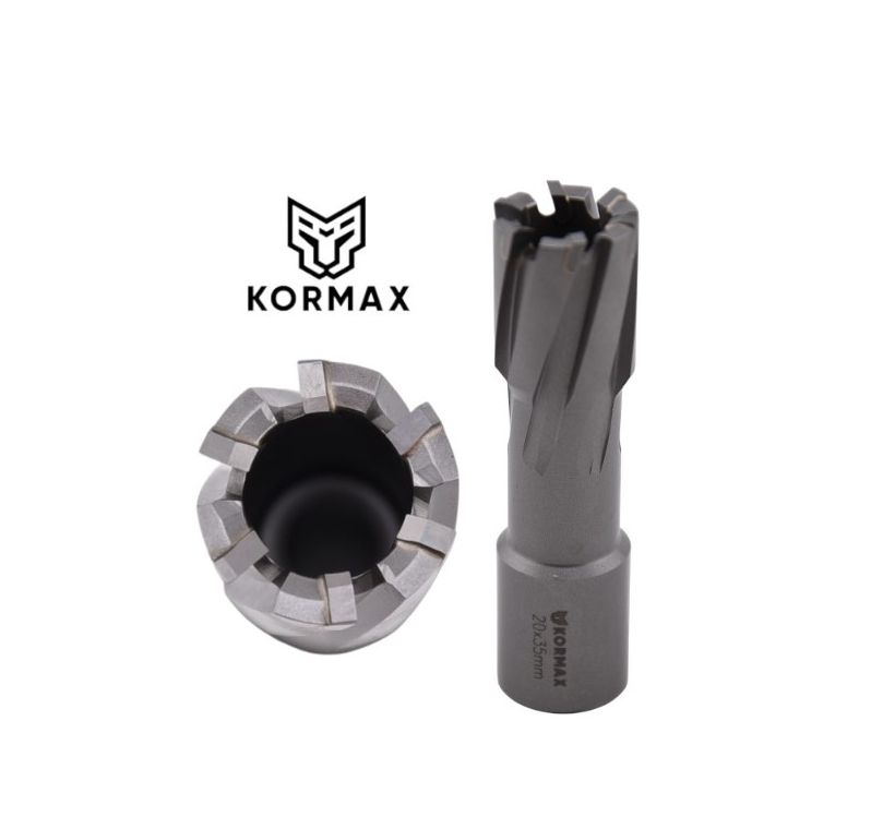 Frez trepanacyjny do metalu z węglika spiekanego Kormax 23x35mm z uchwytem Weldon (TCTAC2335) - 1 szt.