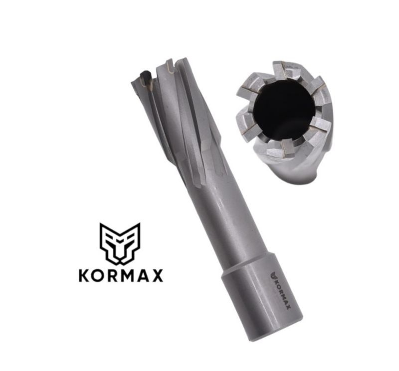 Frez trepanacyjny do metalu z węglika spiekanego Kormax 23x50mm z uchwytem Weldon (TCTAC2350) - 1 szt.