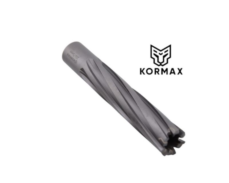 Frez trepanacyjny do metalu z węglika spiekanego Kormax 23x75mm z uchwytem Weldon (TCTAC2375) - 1 szt.