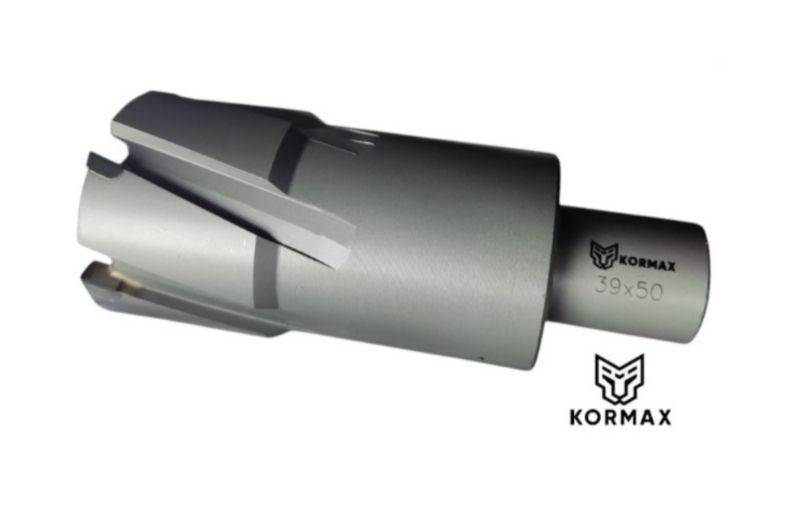 Frez trepanacyjny do metalu z węglika spiekanego Kormax 24x50mm z uchwytem Weldon (TCTAC2450) - 1 szt.