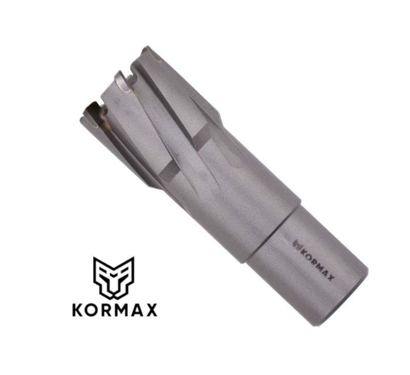 Frez trepanacyjny do metalu z węglika spiekanego Kormax 26x35mm z uchwytem Weldon  - 1 szt.