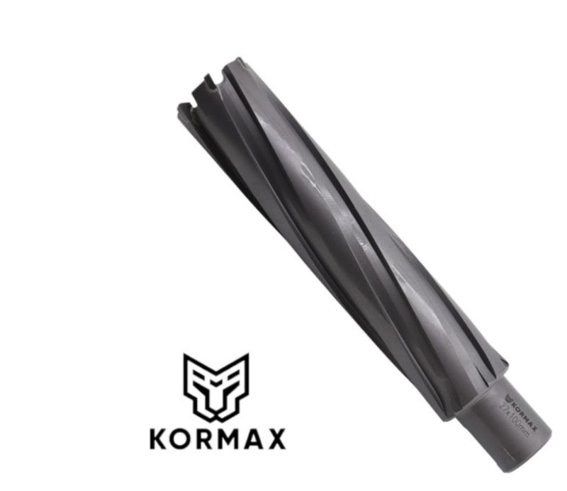 Frez trepanacyjny do metalu z węglika spiekanego Kormax  28x100mm z uchwytem Weldon (TCTAC28100) - 1 szt.