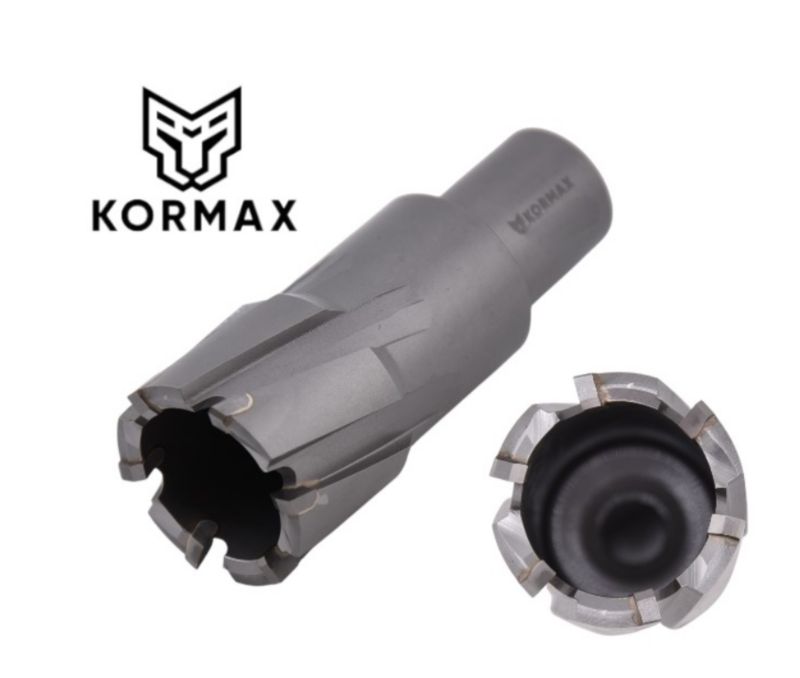 Frez trepanacyjny do metalu z węglika spiekanego Kormax 28x35mm z uchwytem Weldon - 1 szt.