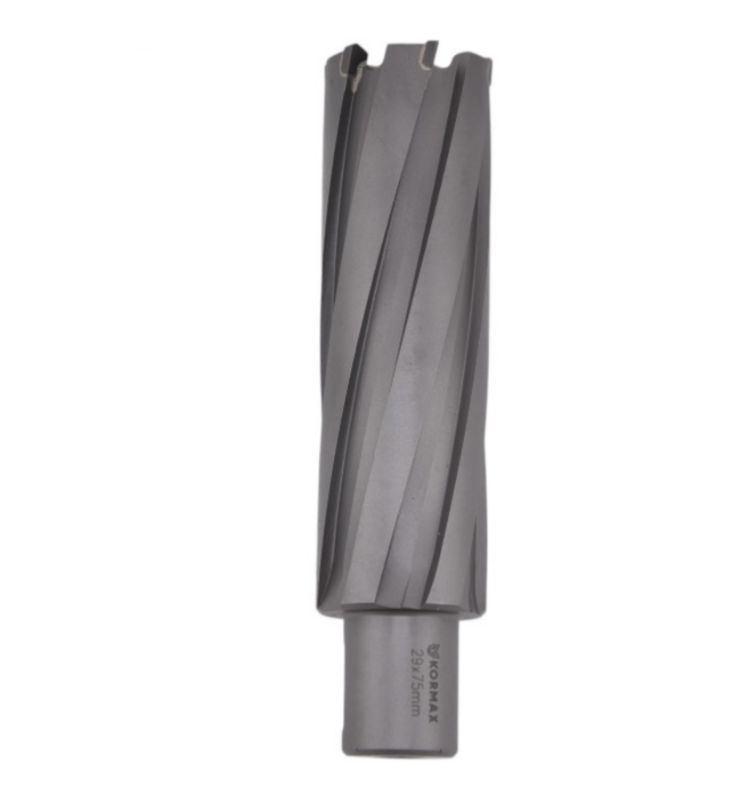 Frez trepanacyjny do metalu z węglika spiekanego Kormax  28x75mm z uchwytem Weldon (TCTAC2875) 1 szt.
