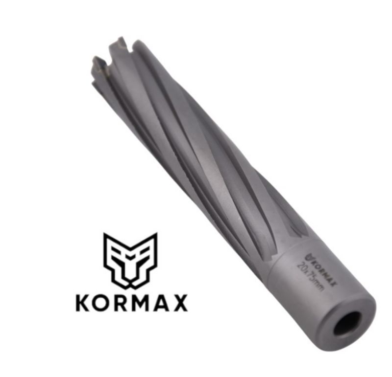 Frez trepanacyjny do metalu z węglika spiekanego Kormax 30x75mm z uchwytem Weldon (TCTAC3075) - 1 szt.