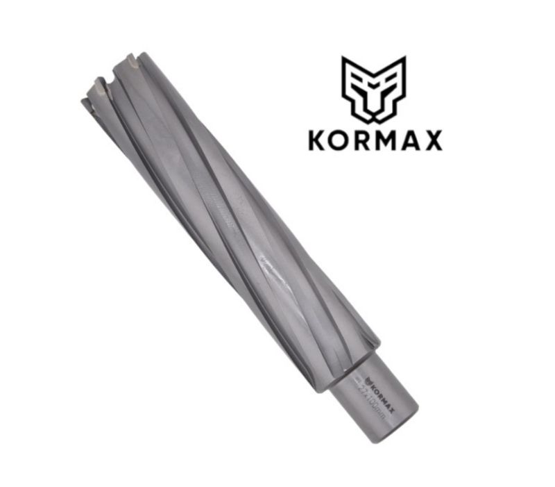 Frez trepanacyjny do metalu z węglika spiekanego Kormax 31x100mm z uchwytem Weldon (TCTAC31100) - 1 szt.