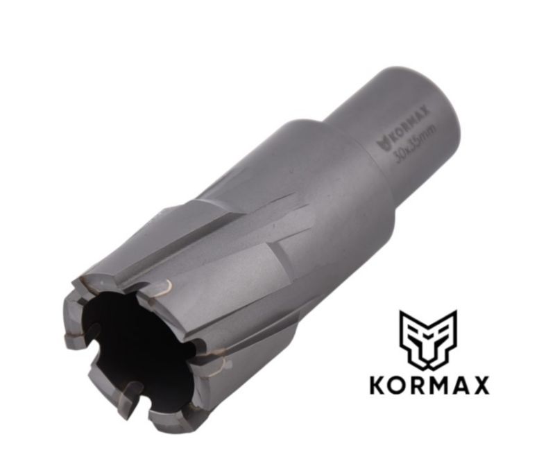 Frez trepanacyjny do metalu z węglika spiekanego Kormax 32x35mm z uchwytem Weldon (TCTAC3235) - 1 szt.