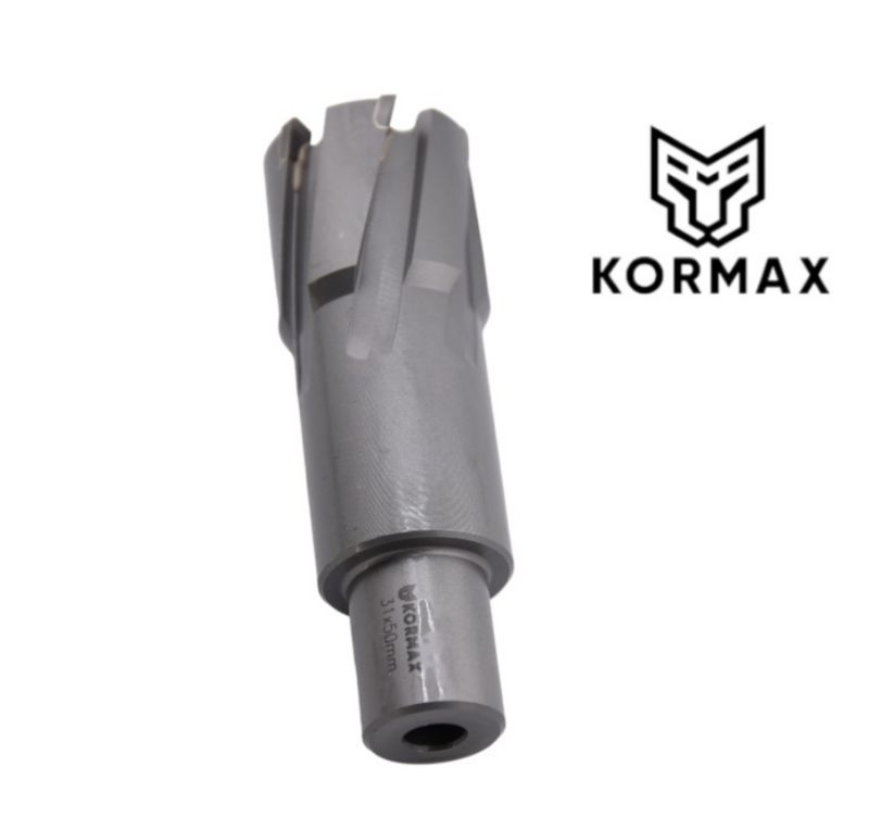 Frez trepanacyjny do metalu z węglika spiekanego Kormax 32x50mm z uchwytem Weldon (TCTAC3250) - 1 szt.