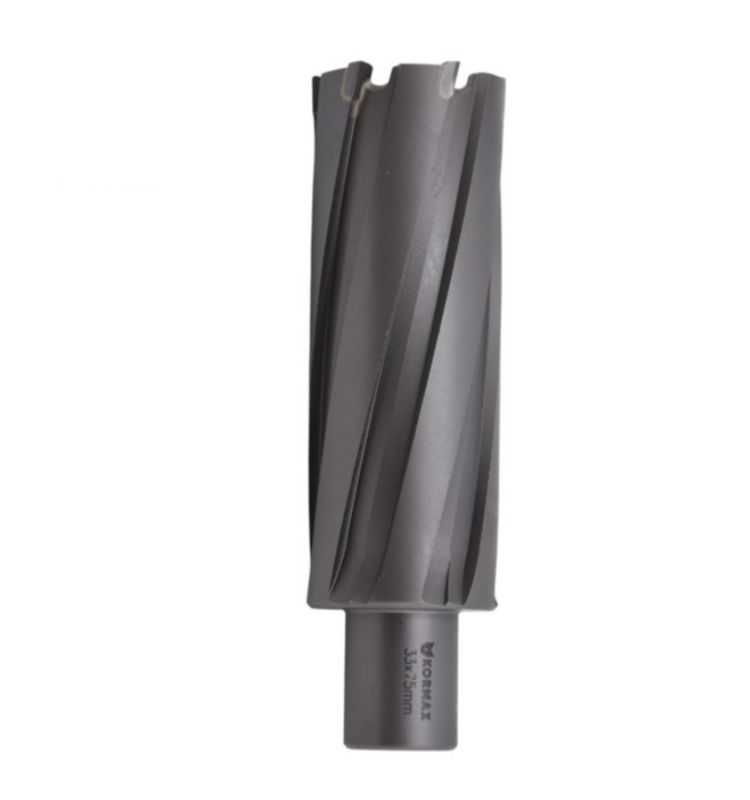 Frez trepanacyjny do metalu z węglika spiekanego Kormax 34x75mm z uchwytem Weldon (TCTAC3475) - 1 szt.