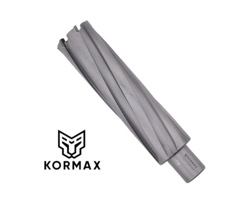 Frez trepanacyjny do metalu z węglika spiekanego Kormax 35x100mm z uchwytem Weldon (TCTAC35100) - 1 szt.