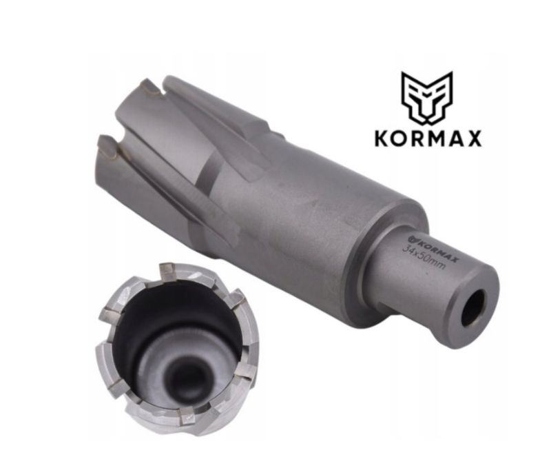 Frez trepanacyjny do metalu z węglika spiekanego - Kormax 35x50mm z uchwytem Weldon (TCTAC3550) - 1 szt.