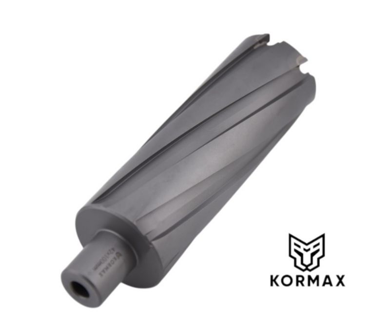 Frez trepanacyjny do metalu z węglika spiekanego Kormax 39x100mm z uchwytem Weldon (TCTAC39100) - 1 szt.