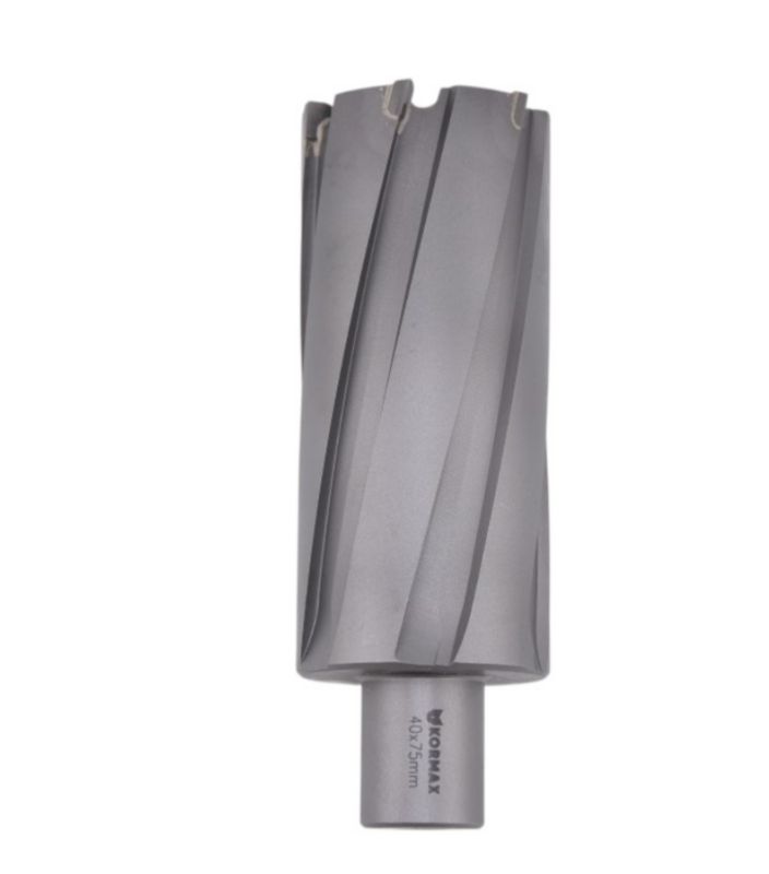 Frez trepanacyjny do metalu z węglika spiekanego Kormax 39x75mm z uchwytem Weldon (TCTAC3975) - 1 szt.