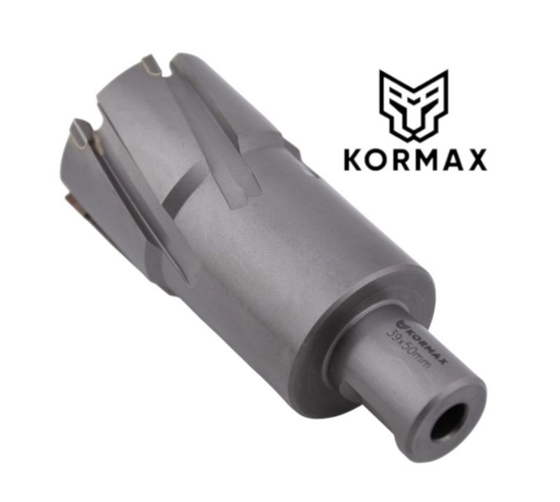 Frez trepanacyjny do metalu z węglika spiekanego Kormax 41x50mm z uchwytem Weldon (TCTAC4150) - 1 szt.