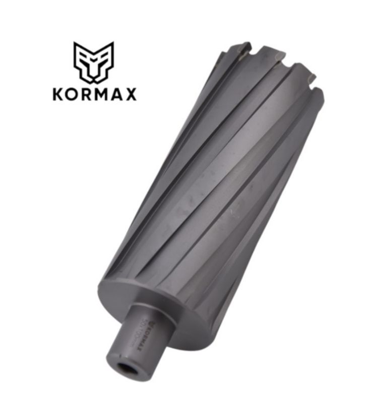 Frez trepanacyjny do metalu z węglika spiekanego Kormax  47x100mm z uchwytem Weldon (TCTAC47100) - 1 szt.