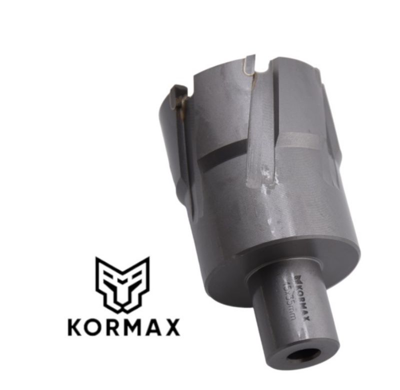 Frez trepanacyjny do metalu z węglika spiekanego Kormax 47x35mm z uchwytem Weldon (TCTAC4735) - 1 szt.