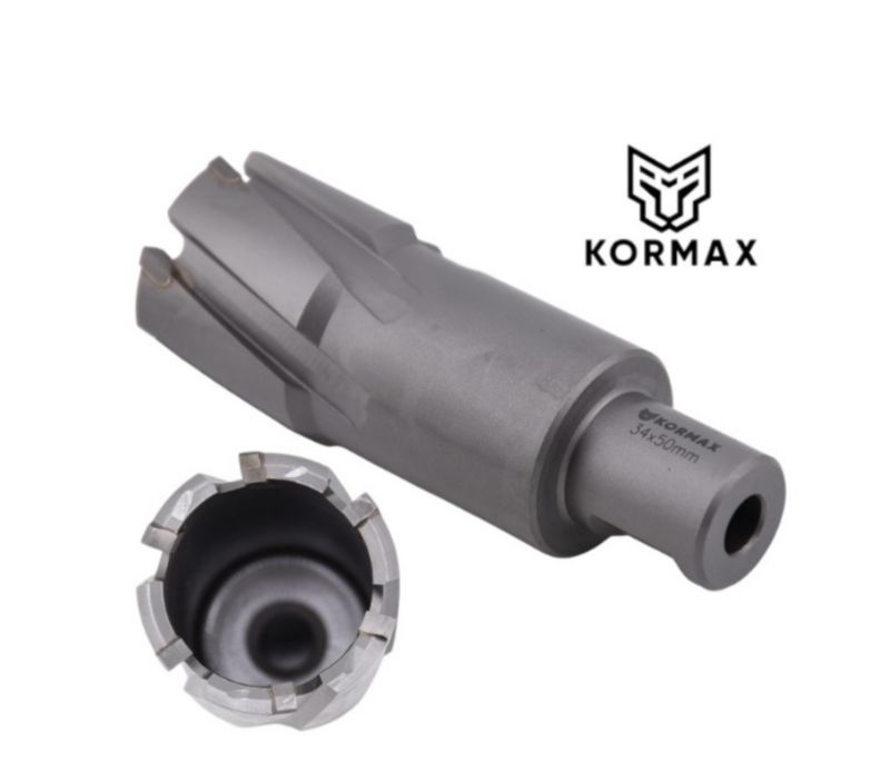 Frez trepanacyjny do metalu z węglika spiekanego Kormax 48x50mm z uchwytem Weldon (TCTAC4850) - 1 szt.