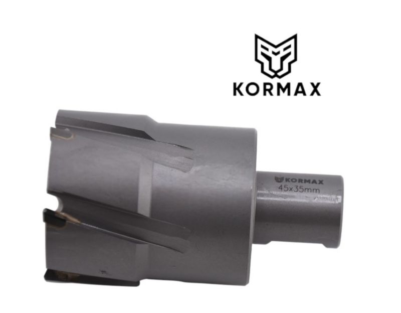 Frez trepanacyjny do metalu z węglika spiekanego Kormax 49x35mm z uchwytem Weldon (TCTAC4935) - 1 szt.