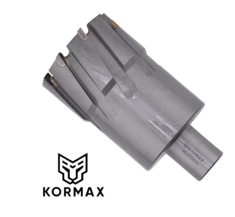 Frez trepanacyjny do metalu z węglika spiekanego Kormax 49x50mm z uchwytem Weldon (TCTAC4950) - 1 szt.