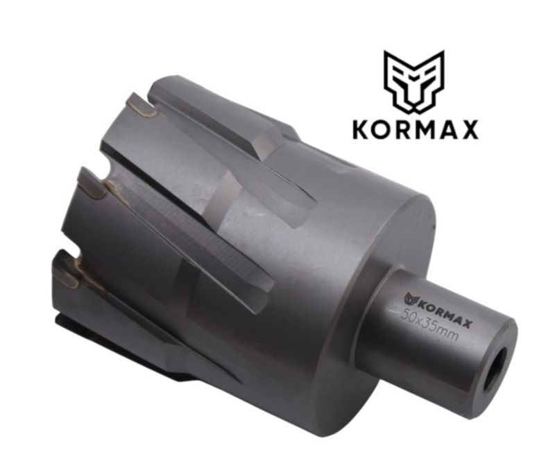 Frez trepanacyjny do metalu z węglika spiekanego Kormax 51x35mm z uchwytem Weldon (TCTAC5135) - 1 szt.