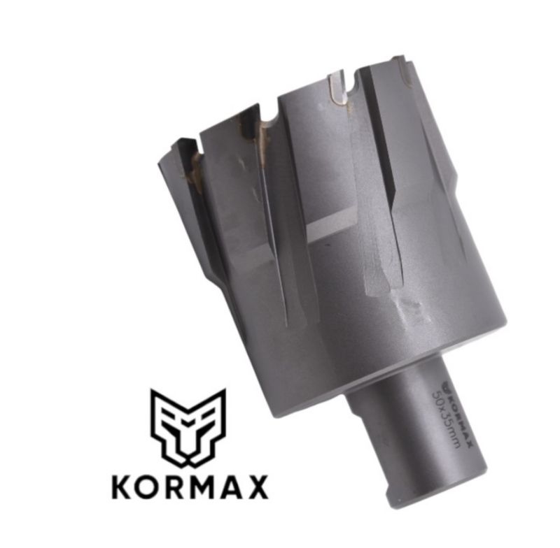Frez trepanacyjny do metalu z węglika spiekanego Kormax 52x35mm z uchwytem Weldon (TCTAC5235) - 1 szt.