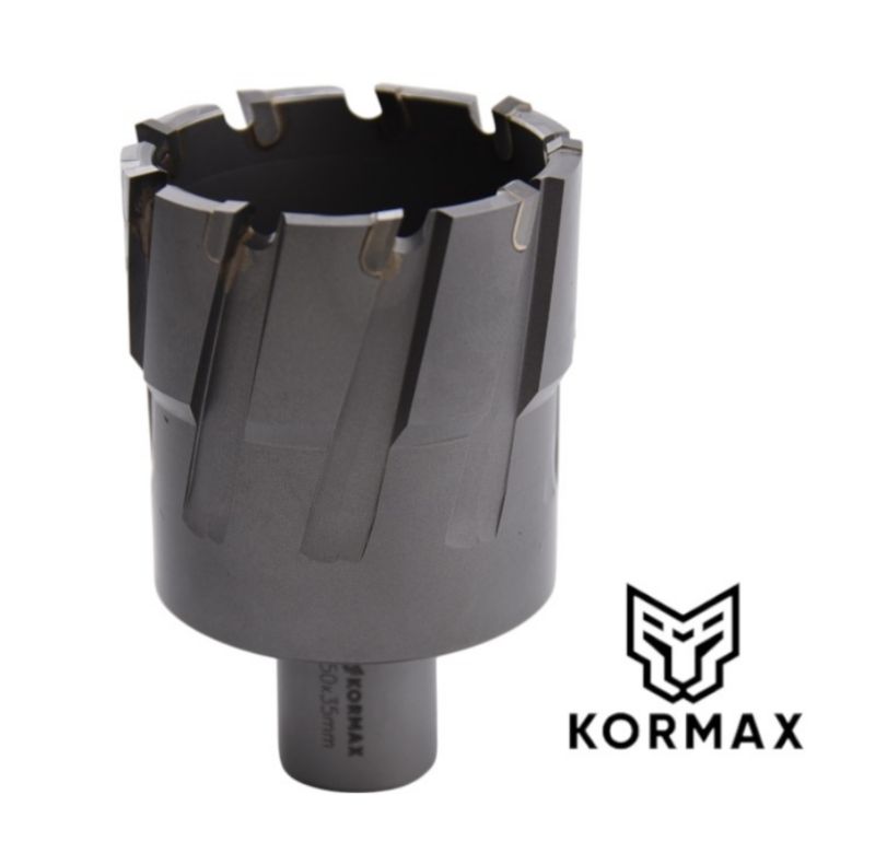 Frez trepanacyjny do metalu z węglika spiekanego Kormax 53x35mm z uchwytem Weldon (TCTAC5335) - 1 szt.