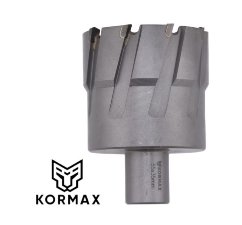 Frez trepanacyjny do metalu z węglika spiekanego Kormax 54x35mm z uchwytem Weldon (TCTAC5435) - 1 szt.