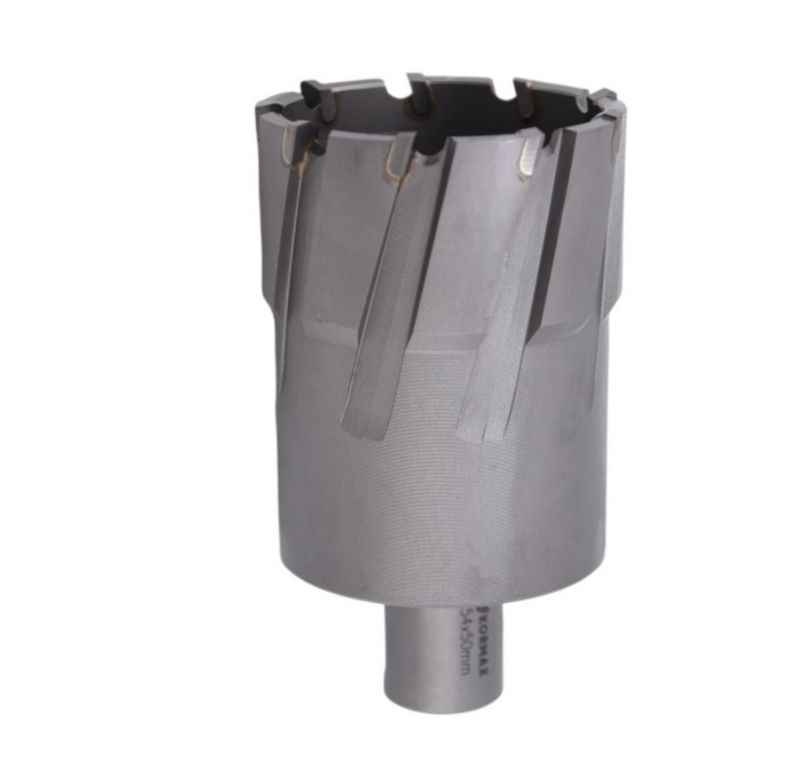 Frez trepanacyjny do metalu z węglika spiekanego Kormax 54x50mm z uchwytem Weldon (TCTAC5450) - 1 szt.
