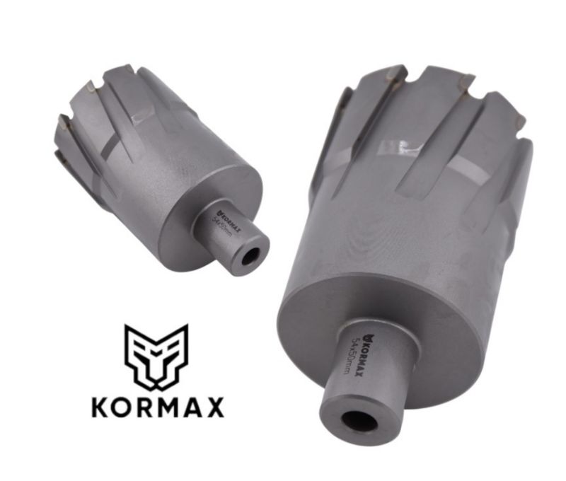 Frez trepanacyjny do metalu z węglika spiekanego Kormax 54x50mm z uchwytem Weldon (TCTAC5450) - 1 szt.