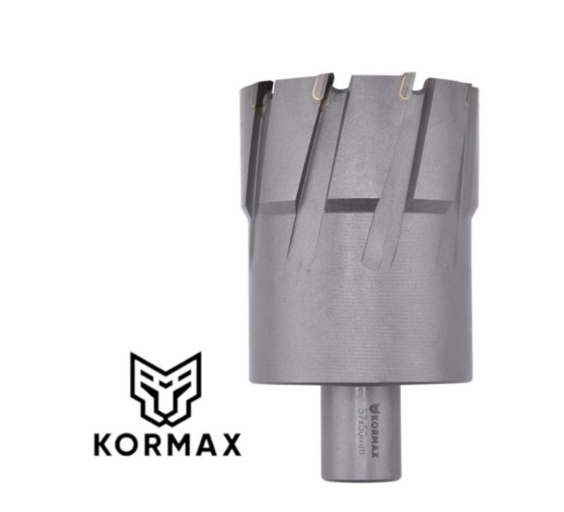 Frez trepanacyjny do metalu z węglika spiekanego Kormax 55x50mm z uchwytem Weldon (TCTAC5550) - 1 szt.