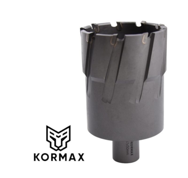 Frez trepanacyjny do metalu z węglika spiekanego Kormax 57x50mm z uchwytem Weldon (TCTAC5750) - 1 szt.