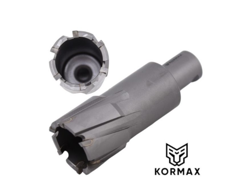 Frez trepanacyjny do metalu z węglika spiekanego Kormax 61x50mm z uchwytem Weldon (TCTAC6150) - 1 szt.