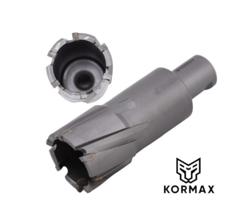 Frez trepanacyjny do metalu z węglika spiekanego Kormax 63x50mm z uchwytem Weldon (TCTAC6350) - 1 szt.
