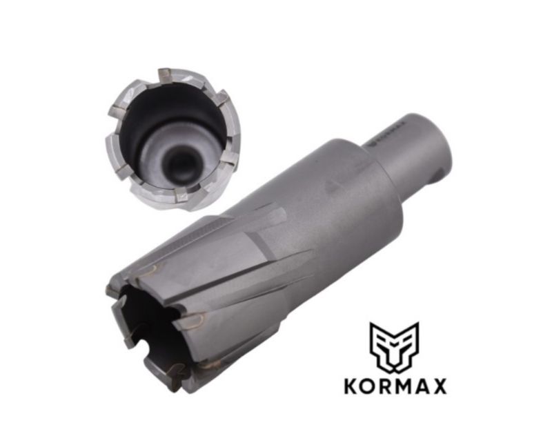 Frez trepanacyjny do metalu z węglika spiekanego Kormax  64x50mm z uchwytem Weldon (TCTAC6450) - 1 szt.