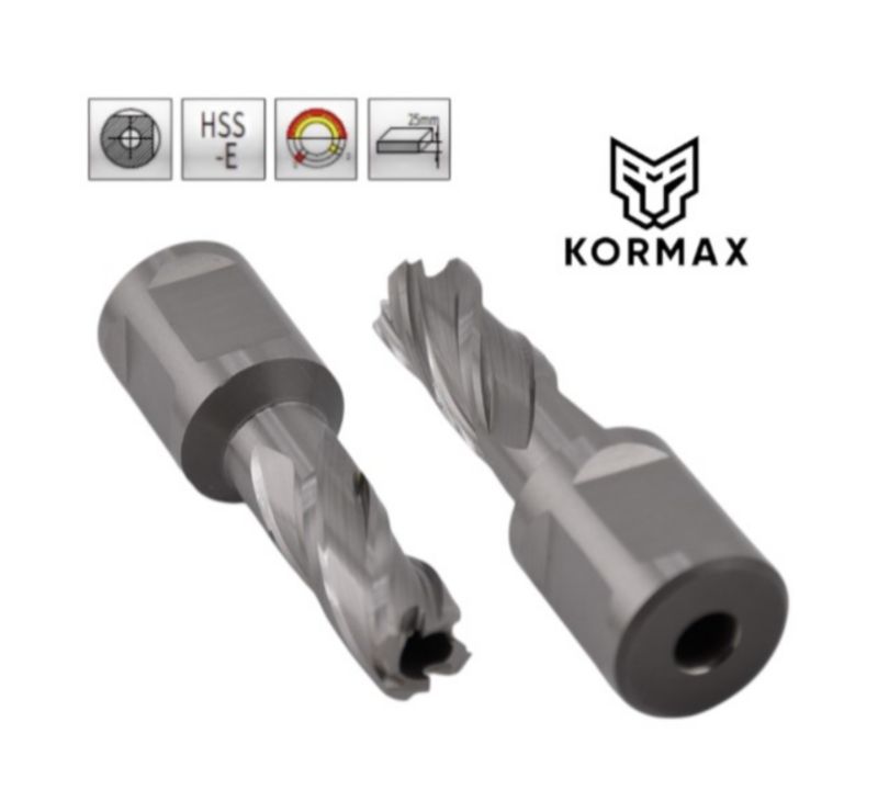 Frez trepanacyjny M2AL Kormax 15x25mm z uchwytem Weldon (DNHX-20150) - 1 szt.