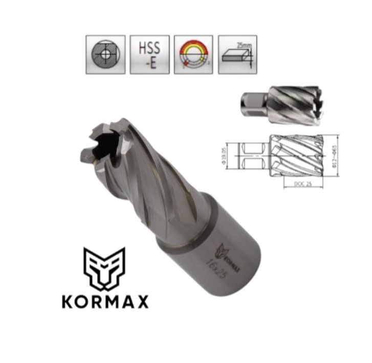 Frez trepanacyjny M2AL Kormax 17x25mm z uchwytem Weldon (DNHX-20170) - 1 szt.