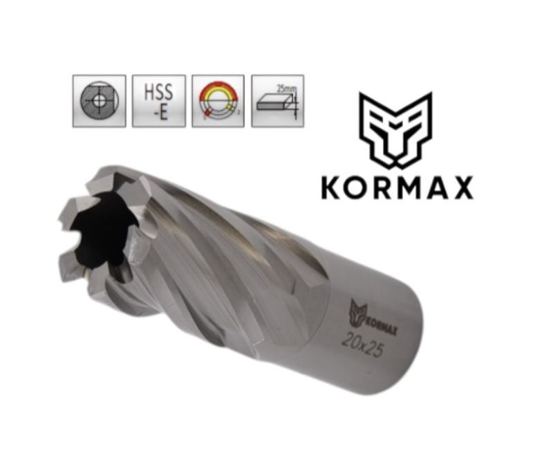 Frez trepanacyjny M2AL Kormax 19x25mm z uchwytem Weldon (DNHX-20190) - 1 szt.