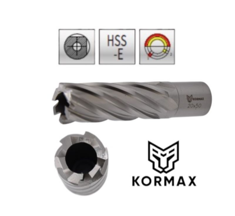 Frez trepanacyjny M2AL Kormax 20x50mm z uchwytem Weldon (DNHX-40200) - 1 szt.