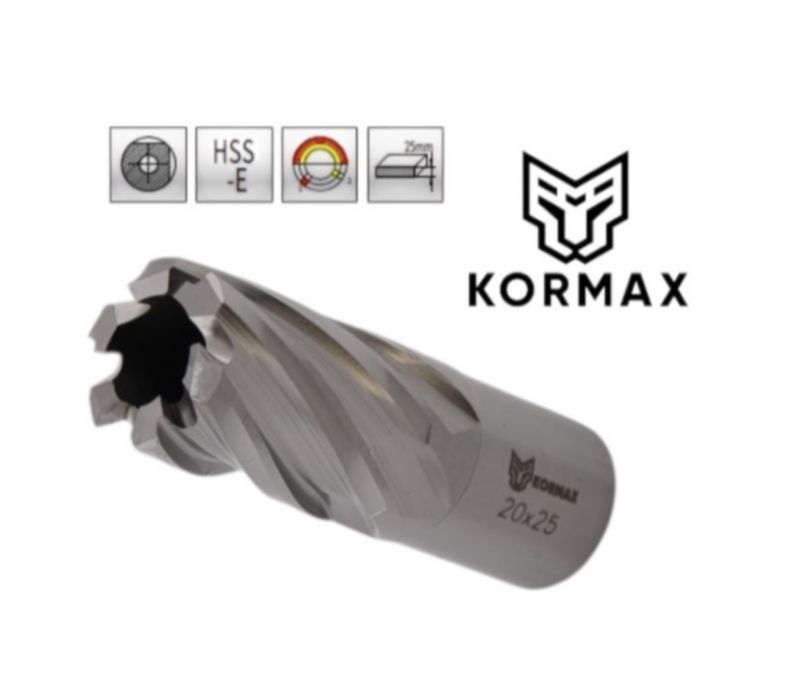 Frez trepanacyjny M2AL Kormax 25x25mm z uchwytem Weldon (DNHX-20250) - 1 szt.