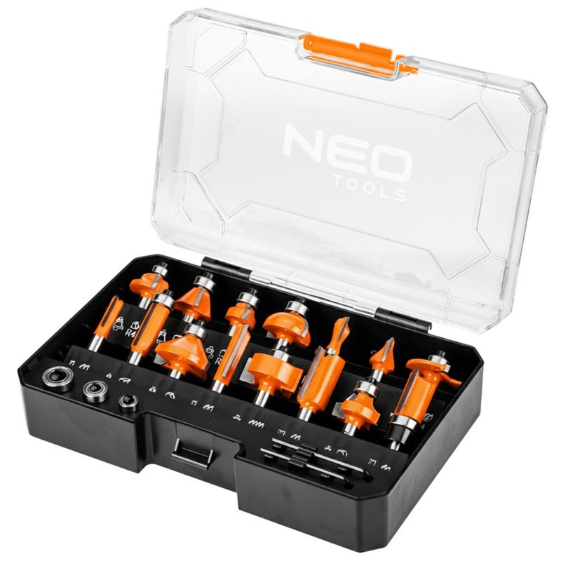 Frezy widiowe NEO TOOLS, trzpień 8 mm, zestaw 15 szt. 1 kpl