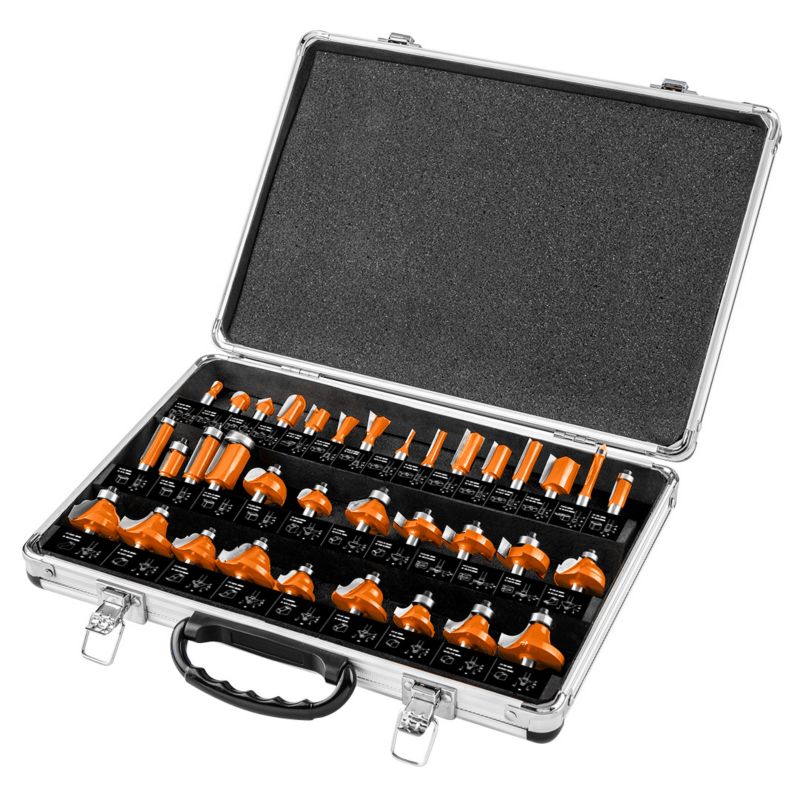 Frezy widiowe NEO TOOLS, trzpień 8 mm, zestaw 35 szt. 1 kpl